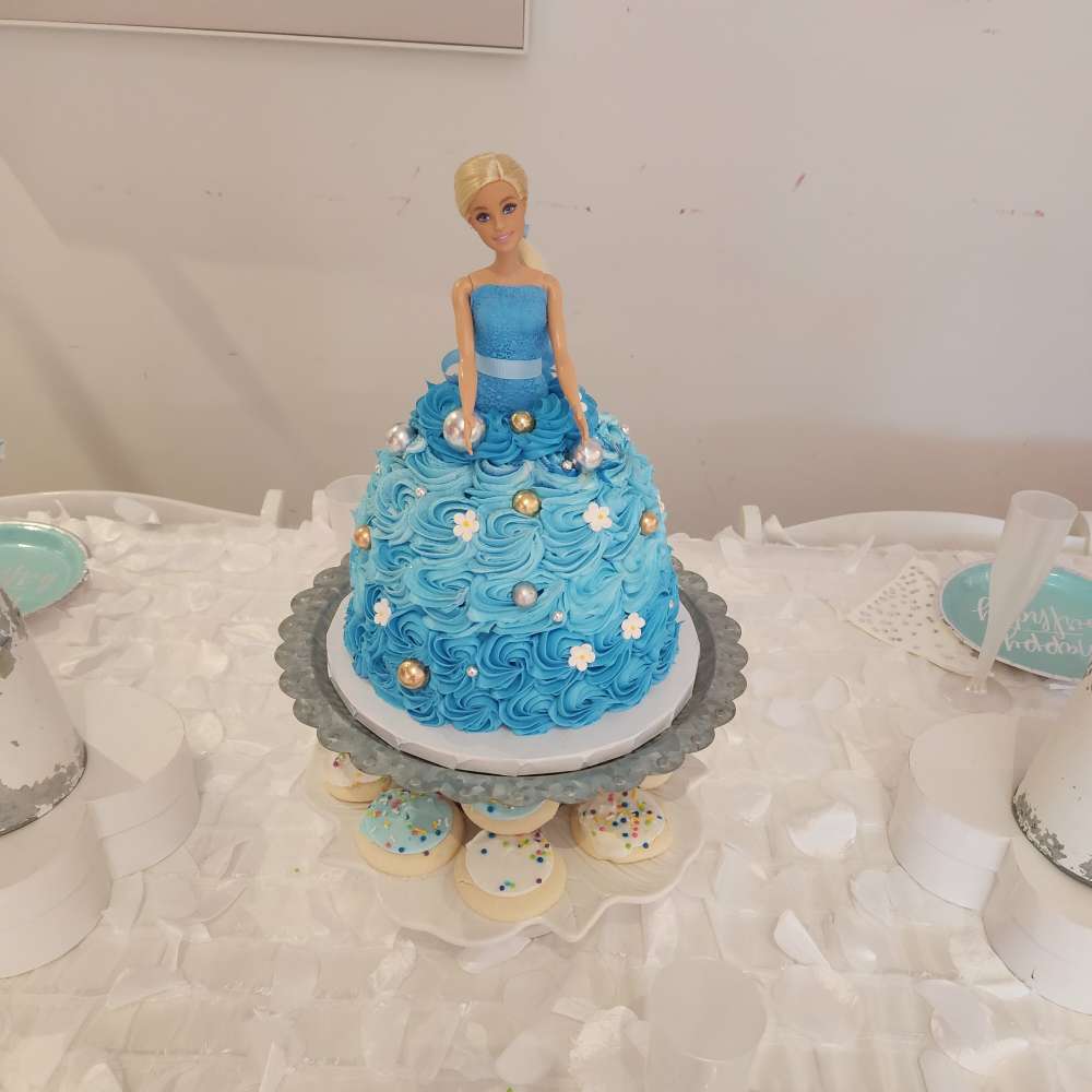 Doll Birthday Cake • Delivered • Phoenix • Silver Rose Bakery